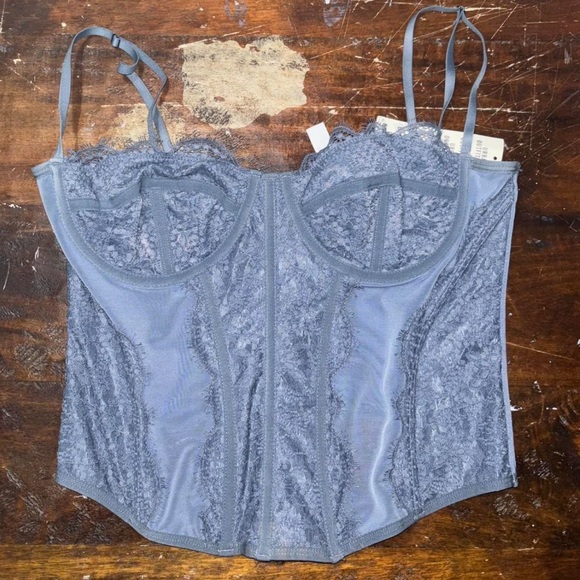 Urban Outfitters Blue Adjustable Corset Top Labeled Size XL - Picture 1 of 2